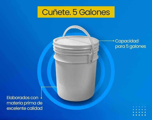 Cuñetes Paila 5galones Tapa Lisa Blanco Ostra, Negro Y Azul