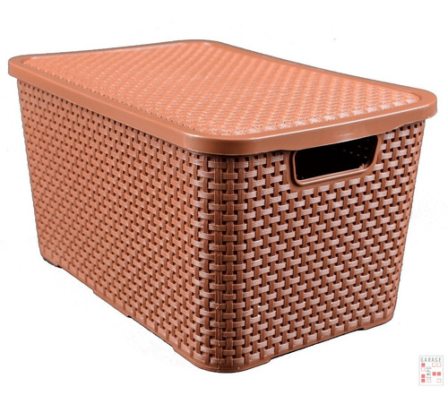 Imagen 4 de 8 de Set 3 Cajas Organizadoras Simil Rattan 7 Litros C/tapa Arq
