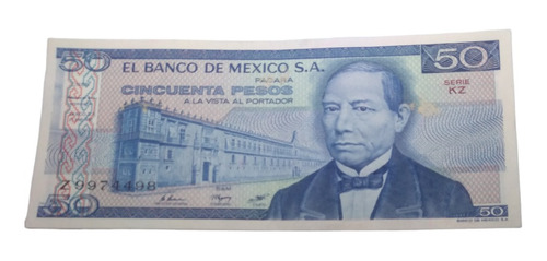 Billete 50 Pesos Mexicanos Juárez 1981 Nuevo 