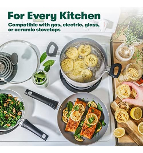 Juego De Utensilios De Cocina, Ollas Y Sartenes Con Utensili