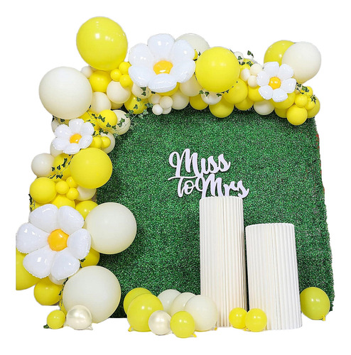 Arco De Globos Fiestas Margarita Kit De Cumpleaño Decoración Color Amarillo