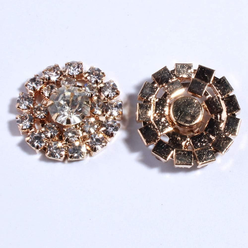 50 Botones Redondos De Diamantes De Imitación De Cristal De