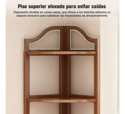 Librería Moderna De Madera Moderno Multifuncional 6 Niveles Marrón