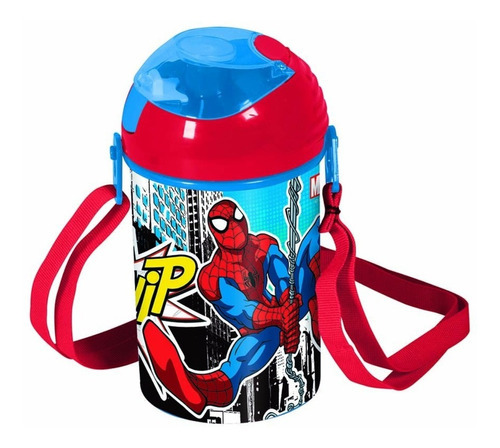 Vaso Cantimplora Con Sorbete Orig Cresko Color Hombre Araña