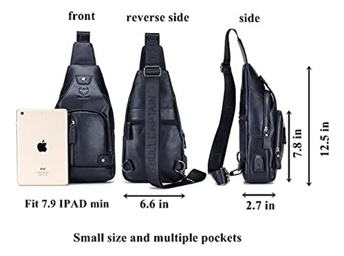 Bullcaptain Bolso Bandolera Para Hombre Con Puerto De Carga