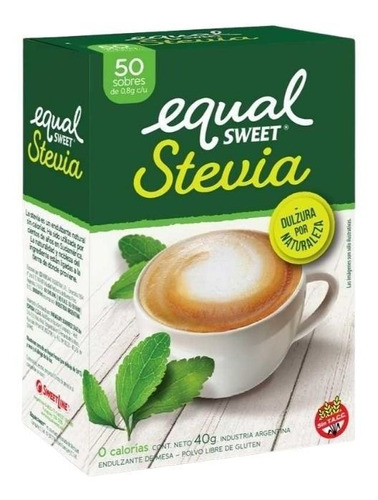 Edulcorante Equal Sweet Stevia X 50 Sobres Sin Tacc Kosher