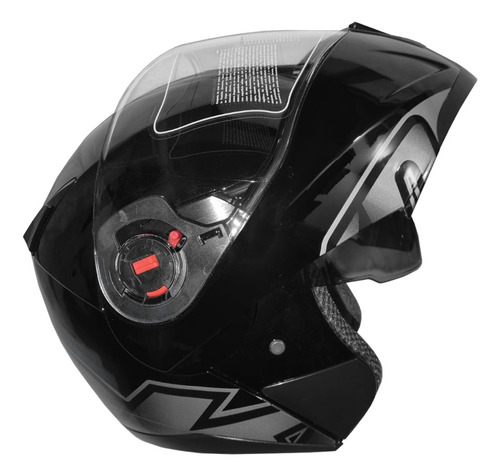 Casco Rebatible Okn 10 Doble Visor Negro Grafica Negra Gaona