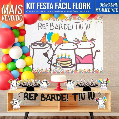 flork meme kit decoração de festa infantil 4 display de mesa 20cm