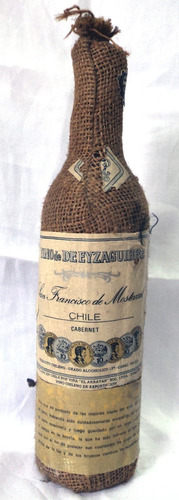 Botella Cabernet Chile Vino Eyzaguirre San Fco Mostazal G10
