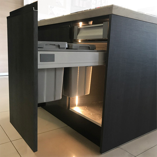 Bote De Basura Con Cierre Suave Conforti Gris Tapa M40 2x13l