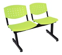 Comprar Silla Tandem 2 Asientos Salas De Espera Plastico Reforzado Color de la estructura Negro Color de los asientos Pistacho