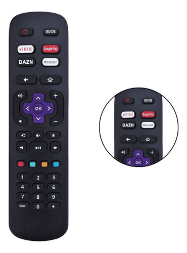 Controle Remoto Compatível Com Aoc Smart Tv Roku