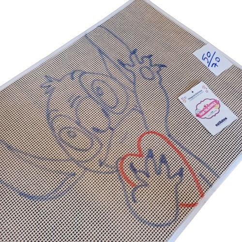 Talagarça Desenhada Stitch Coração 50/70 Bordr Ponto Russo