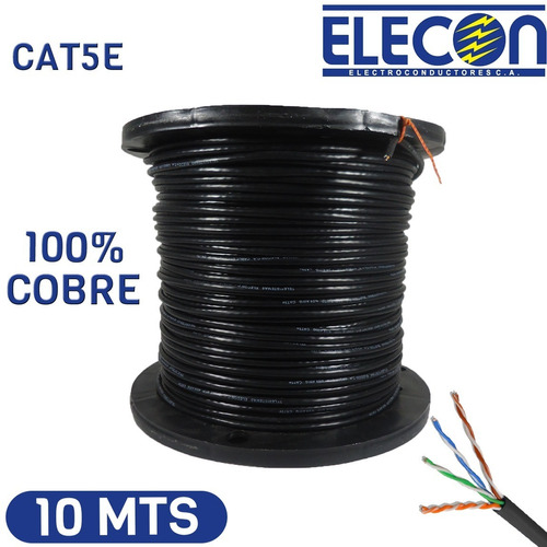 Cable Utp Internet Cat5e Elecon X 10mts Exterior 100% Cobre 