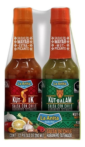 Pack 2 Salsas Habaneras Maya Kut 150ml La Anita - Lireke