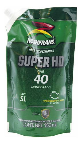 Aceite Para Motor Monogrado Roshfrans Super Hd Sae 40 950ml