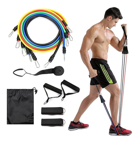 Imagen 2 de 5 de Set Kit 5 Bandas Elasticas Resistencia Profesional Tubos