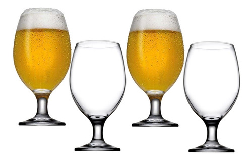 Vaso Copon Vidrio Cerveza Set X 4 Unid Importado Pasabahce