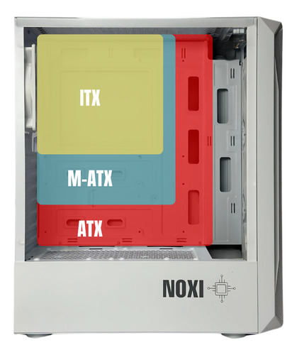 Gabinete Gamer Noxi Hika White X 4 Fan Rgb + Vidrio Templado