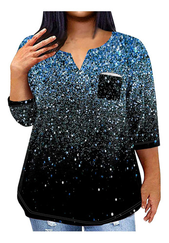 Blusa De Talla Grande G Para Mujer, Sexy, Con Cuello En V, D