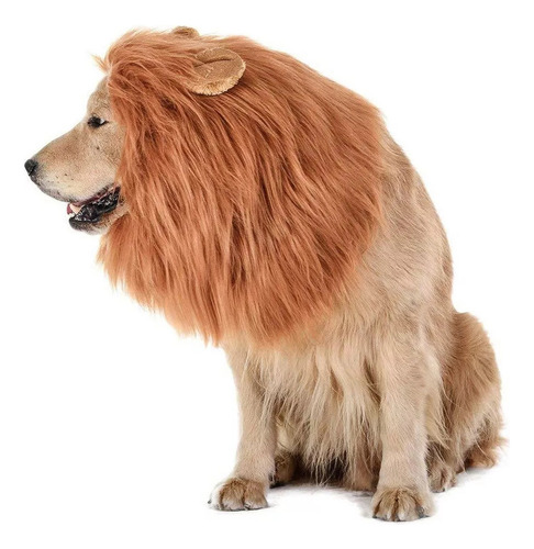 Peluca De Perro, Pelo De Melena De León, Con Orejas Y Cola
