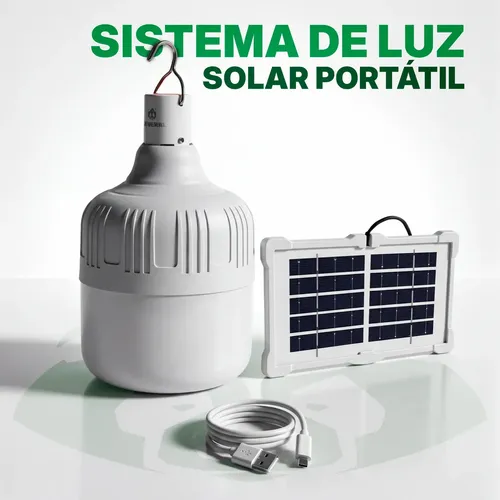 Lampada Led Solar Recarregável Camping Usb Pesca Jardim Lampiao V...