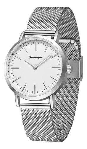 Reloj De Pulsera De Malla Para Mujer Estilo Minimalista 36