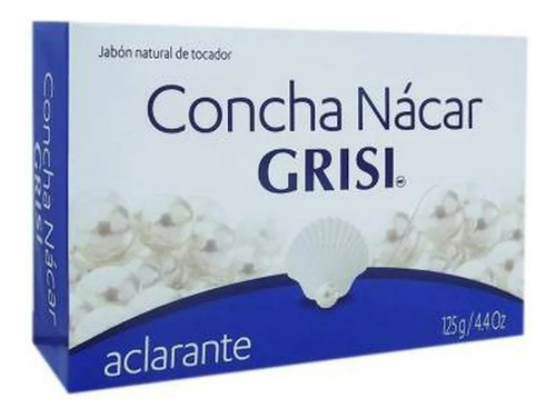 5 Pza Jabón De Tocador Grisi Concha Nácar Aclarante 125 G