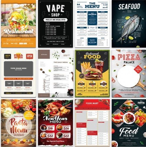 Pack 616 Artes Psd Restaurante + Cardápios E Menu Com Brinde