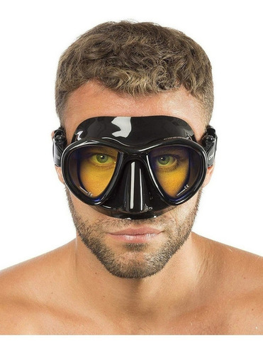 Visor Cressi Metis Yellow Lenses Para Buceo Negro