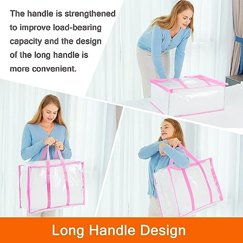 Bolsa Almacenamiento Ropa Transparente Reforzada, 46 X 38 X