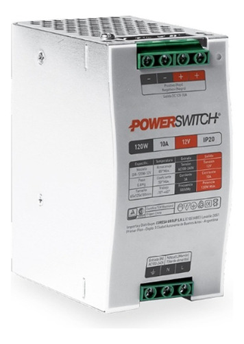 Fuente De Alimentacion Power Switching 120w 12v 10a Riel Din