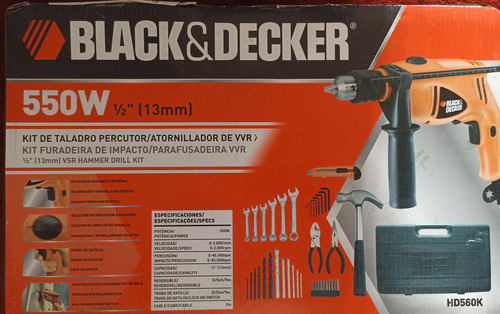 Kit De Taladro Percutor Black & Decker 500w 12 (13mm) Oferta