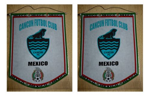 Banderin Grande 40cm Mexico Cancún Futbol Club M02