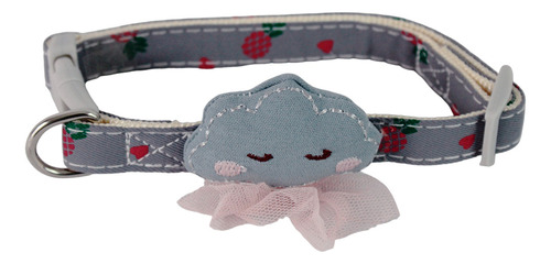 Collar Para Perro Ajustable Premium Figura Cute Mascota 2247 Color 22474 Nube Gris Tamaño Del Collar M