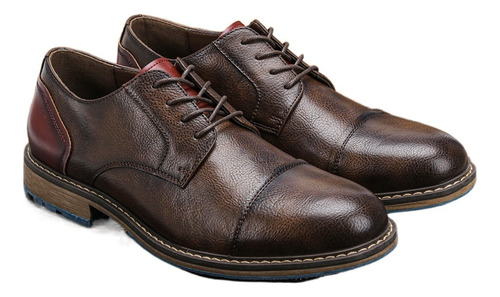 Zapatos De Cuero Business Casual Hombre Vintage