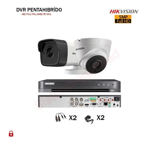 Imagen 2 de 7 de Kit 4 6 8 10 16 Camaras De Seguridad 5mp Cctv Hikvision