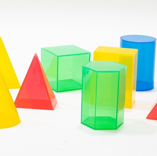 Imagem 1 de 3 de Sólidos De Propriedades Geométricas -plástico Colorido- Mmp