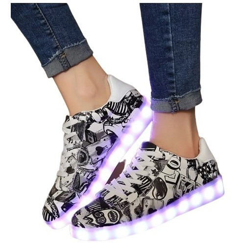 Unisex De Zapatos Luminosos Led Recargables Por Usb De Tenis