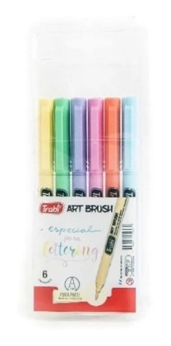 Marcador Trabi Pastel Art Brush Pincel Lettering X6 Colores