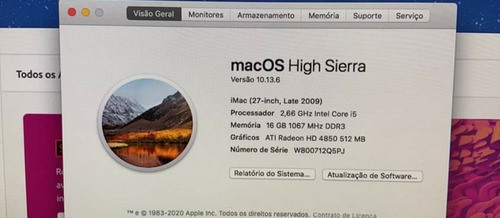 Apple iMac 27 Core I5 16gb Ram 1tb Hd Em Perfeito Estado !!!