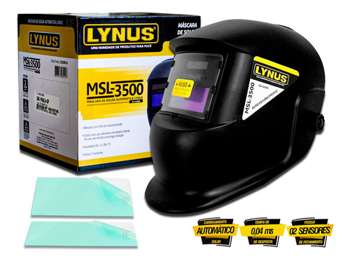 Imagem 1 de 5 de Mascara De Solda Escurecimento Automatico Fixa 3 A 11 Lynus
