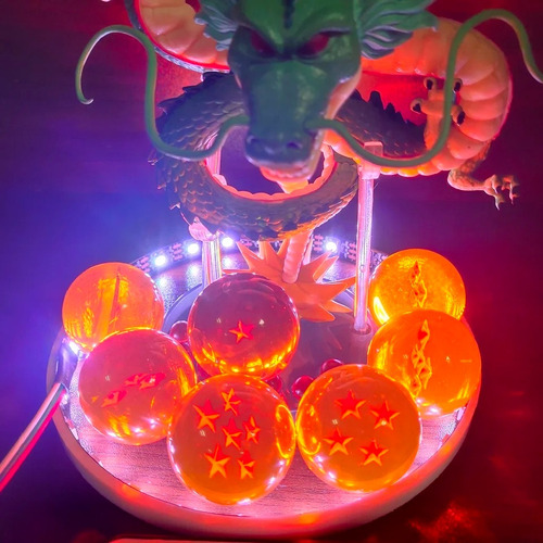 Figura De Shenlong Con Esferas Del Dragon Y Luz Led 17cm
