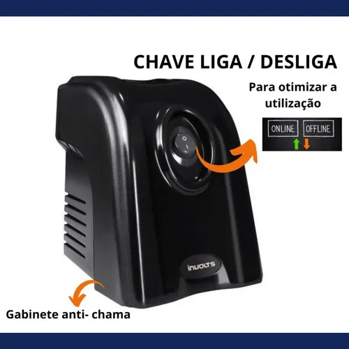 Protetor 500v Eletrônico Para Pc 110/220 Mono | Involts Preto