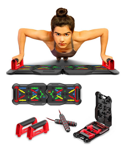 Plataforma De Exercícios Genis - Transformer Pushup Cor Da Estrutura Preto E Vermelho Cor Da Structura Preto E Vermelho