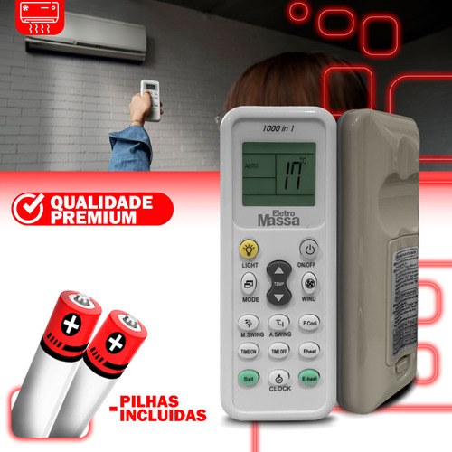 Control remoto universal compatible con aire acondicionado y baterías