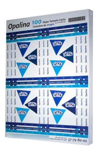 Papel Opalina Apsa M301 Carta 100 Hojas 200 Grs 90% Blancura