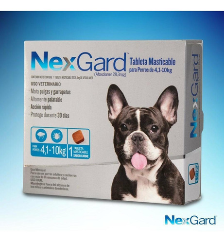 Antipulgas Antigarrapatas Nexgard (una Tableta) 4-10 Kg  