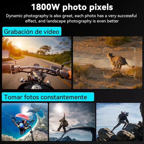 Skululu Cámara Deportiva De Ciclismo En Motocicleta 1080p Ip66 Impermeable Wifi Camera