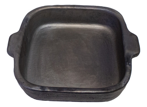 Olla De Barro Cuadrada Negra Platinada Tipo Essen Negro
